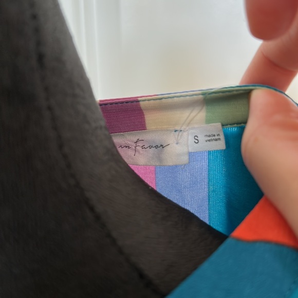 All In Favor Colorful Rainbow Light Weight Long Sleeve Dress - Picture 4 of 12